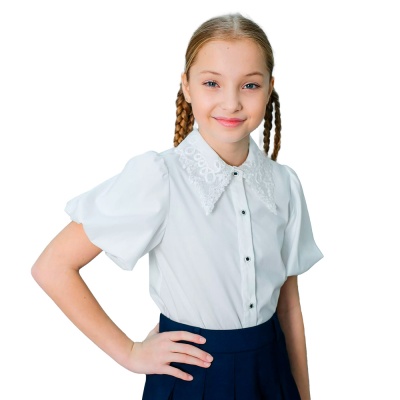 Блузка школьная для девочки Deloras С64304S белая 1